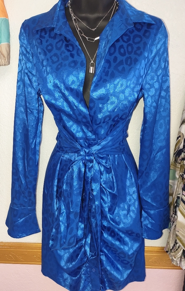 A leopard Silk print Dress